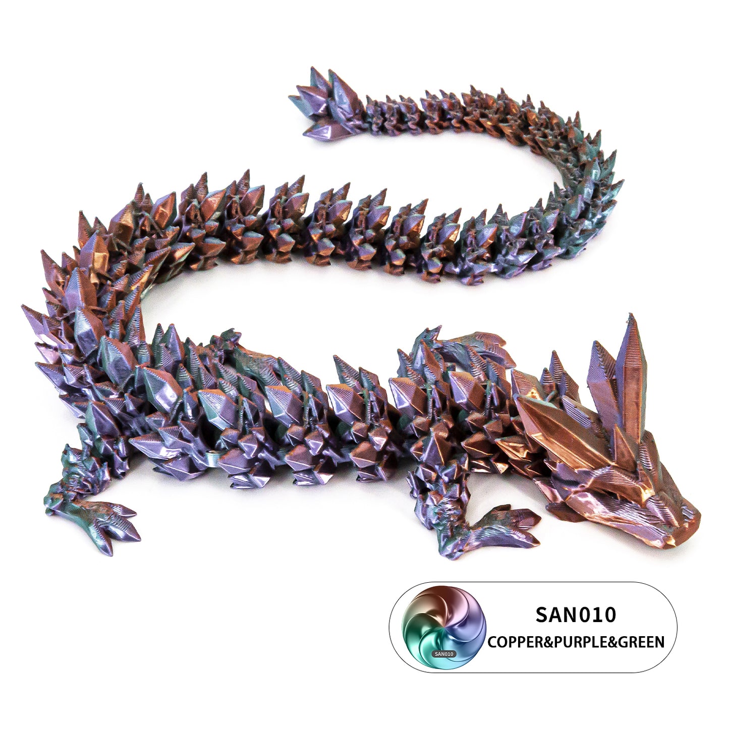 10PCS 3D printed crystal dragon