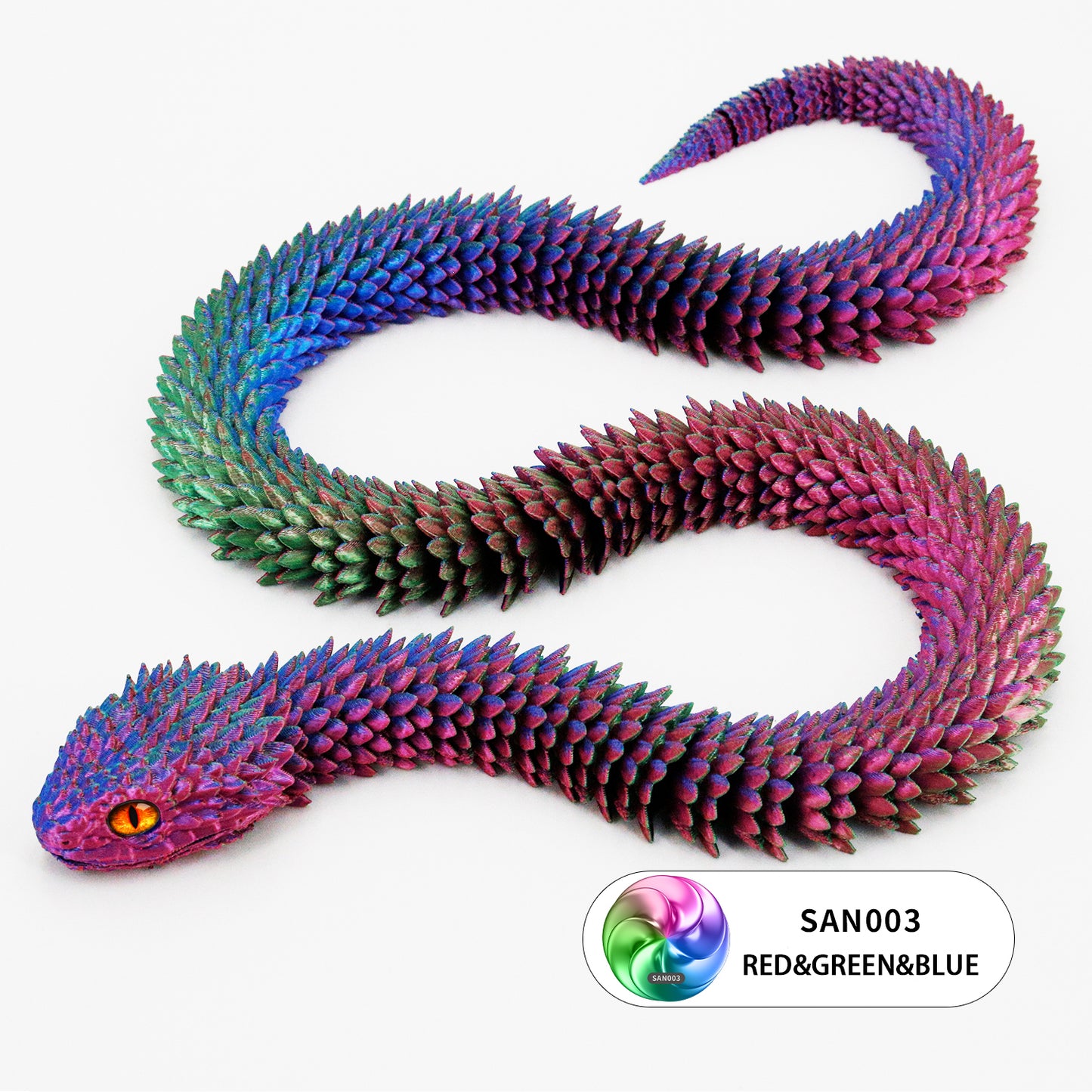 24’’ 3D Printed Articulated Snake Toy